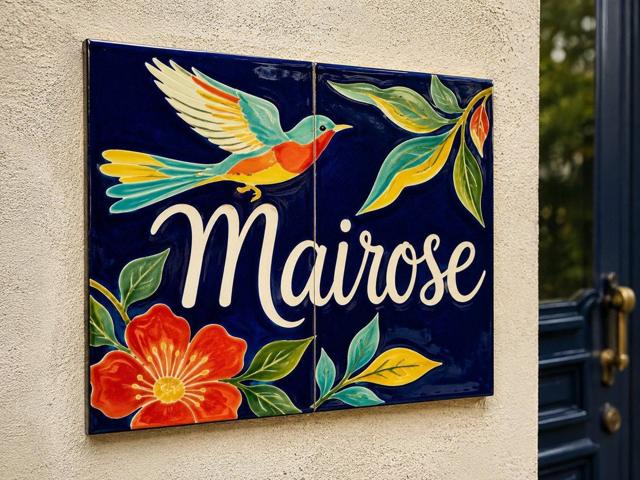 Plaque de copropriété ou de résidence en céramique émaillée à la main