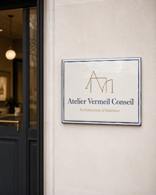 Plaque d’entreprise ou de société en céramique émaillée à la main