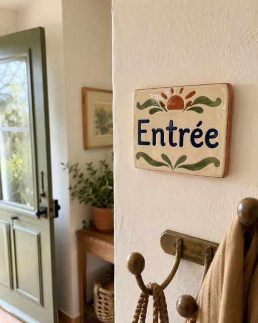 Plaque de pièce en céramique émaillée à la main