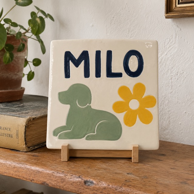 Plaque souvenir animal en céramique en céramique émaillée à la main