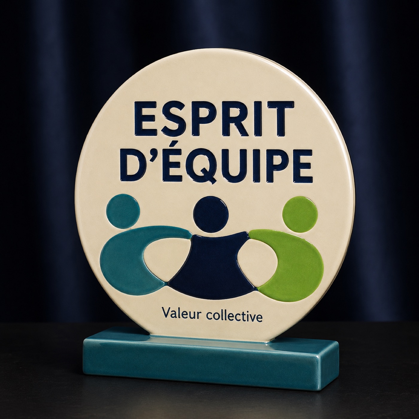 Trophée award d’entreprise personnalisé en céramique émaillée à la main, vue 5 sur 5